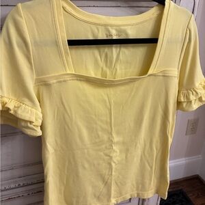 Lilly Pulitzer Yellow Ruffled Fitted Blouse